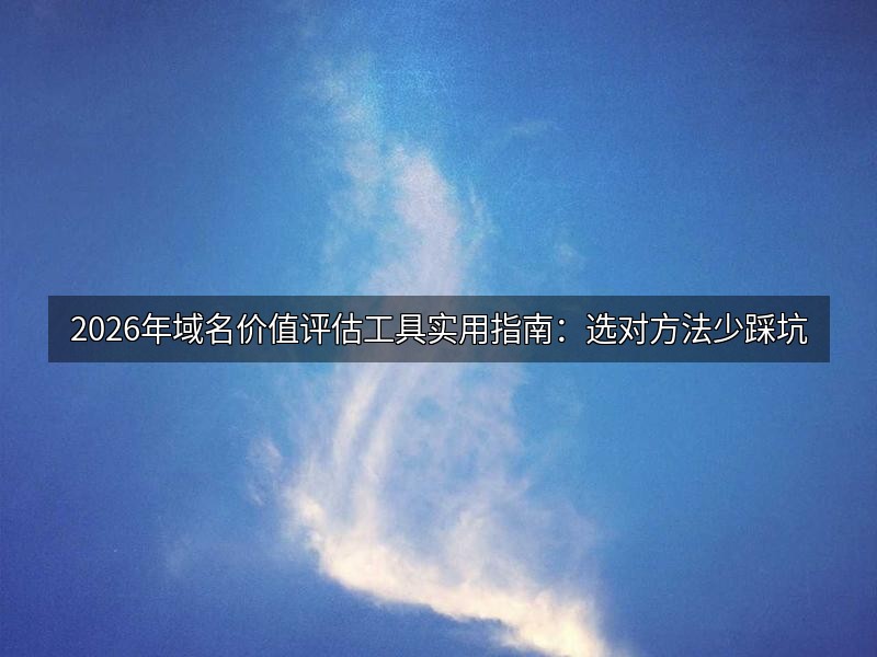2026年域名价值评估工具实用指南:选对方法少踩坑