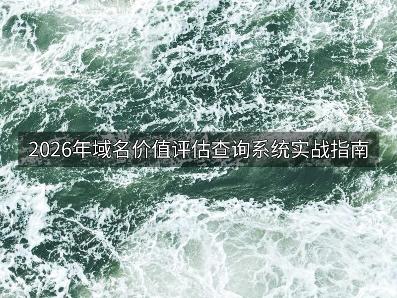 2026年域名价值评估查询系统实战指南