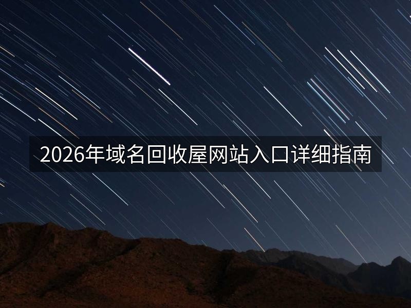 2026年域名回收屋网站入口详细指南